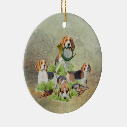 Beagle Keramik Ornament (Rechts)
