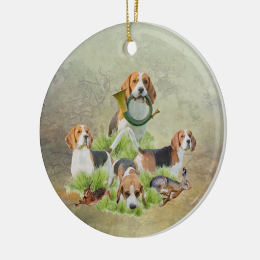 Beagle Keramik Ornament (Links)