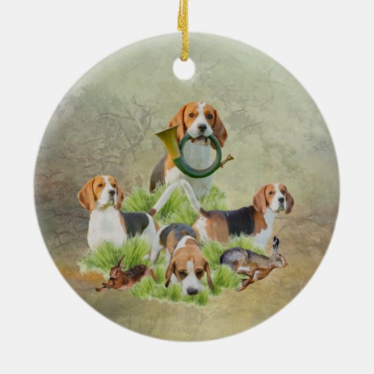 Beagle Keramik Ornament (Hinten)