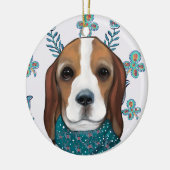 Beagle Keramik Ornament (Links)