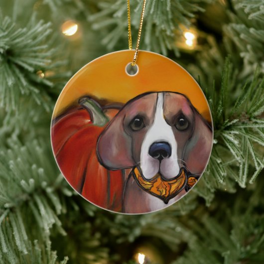 Beagle Keramik Ornament (Baum)