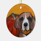 Beagle Keramik Ornament (Links)
