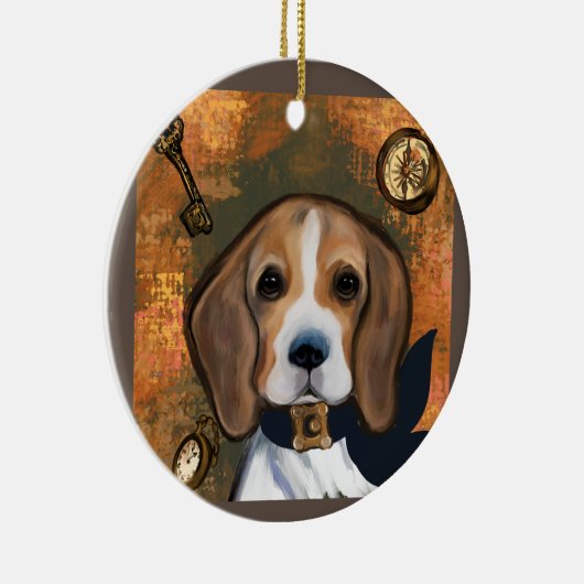 Beagle Keramik Ornament (Rechts)