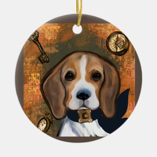 Beagle Keramik Ornament (Vorne)