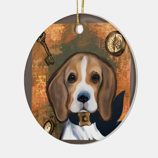 Beagle Keramik Ornament (Links)