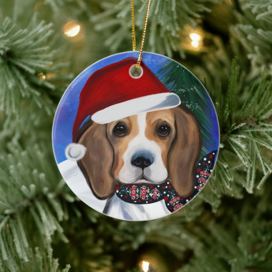 Beagle Keramik Ornament (Baum)