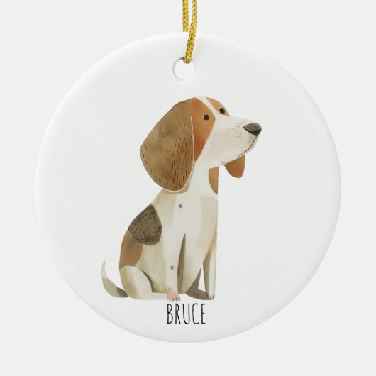 Beagle Keramik Ornament (Vorne)