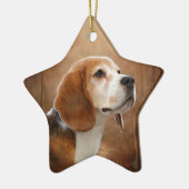 Beagle Keramikornament (Links)