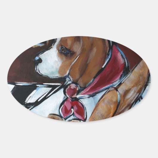 BEAGLE KOCH OVALER AUFKLEBER (Vorderseite)