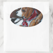 BEAGLE KOCH OVALER AUFKLEBER (Tasche)