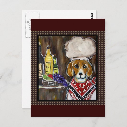 BEAGLE KOCH POSTKARTE (Vorne/Hinten)