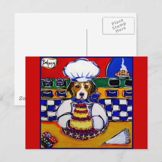 Beagle Koch Postkarte (Vorne/Hinten)