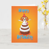 Beagle - Kuchen - Geburtstag glücklich Karte (Gelbe Blume)