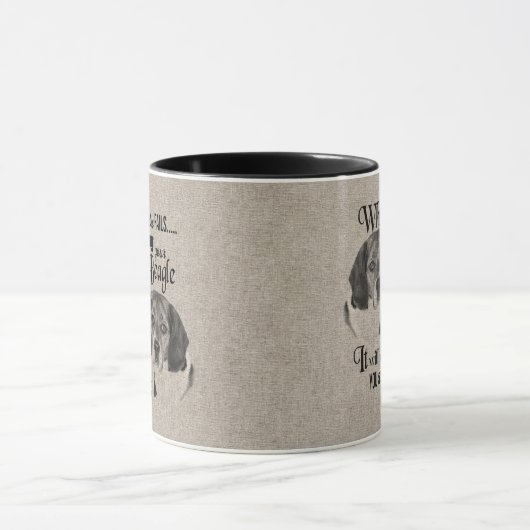 Beagle Kunst, wenn alles versage Zitat Tasse (Zentrum)