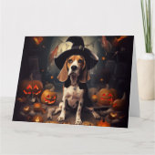 Beagle-Kürbisse Halloween Gruselig Karte (Vorderseite)