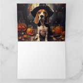 Beagle-Kürbisse Halloween Gruselig Karte (Innenseite)