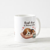 Beagle Küsse & Morgenwünsche Kaffeetasse (VorderseiteRechts)