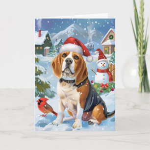 Beagle Lassen Sie es Schnee Weihnachtsfeiertage Karte