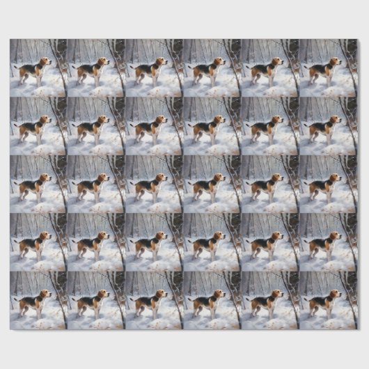 Beagle lässt es Weihnachten schneien Geschenkpapier (Flach)