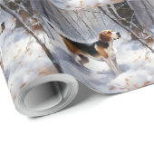Beagle lässt es Weihnachten schneien Geschenkpapier (Rolleneckpunkt)