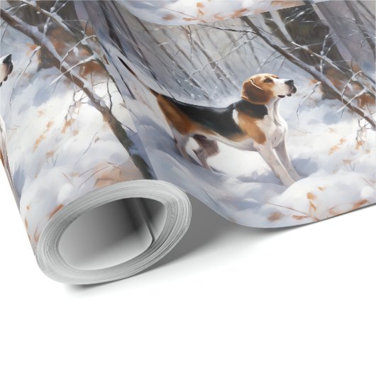 Beagle lässt es Weihnachten schneien Geschenkpapier (Rolleneckpunkt)