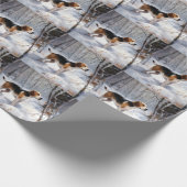 Beagle lässt es Weihnachten schneien Geschenkpapier (Ecke)