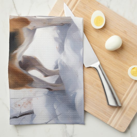 Beagle lässt es Weihnachten schneien Geschirrtuch (Viertel Falte)