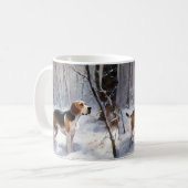 Beagle lässt es Weihnachten schneien Kaffeetasse (Vorderseite Links)