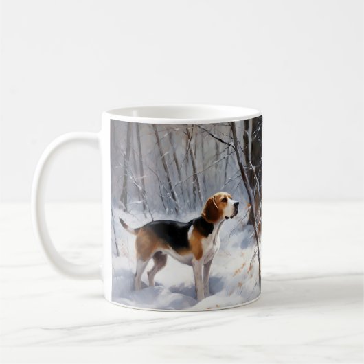 Beagle lässt es Weihnachten schneien Kaffeetasse (Links)
