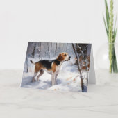Beagle lässt es Weihnachten schneien Karte (Vorderseite)