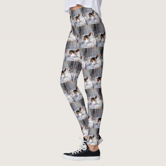 Beagle lässt es Weihnachten schneien Leggings (Links)
