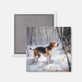 Beagle lässt es Weihnachten schneien Magnet (Vorderseite/Rückseite)