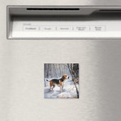 Beagle lässt es Weihnachten schneien Magnet (In Situ (Geschirrspüler))