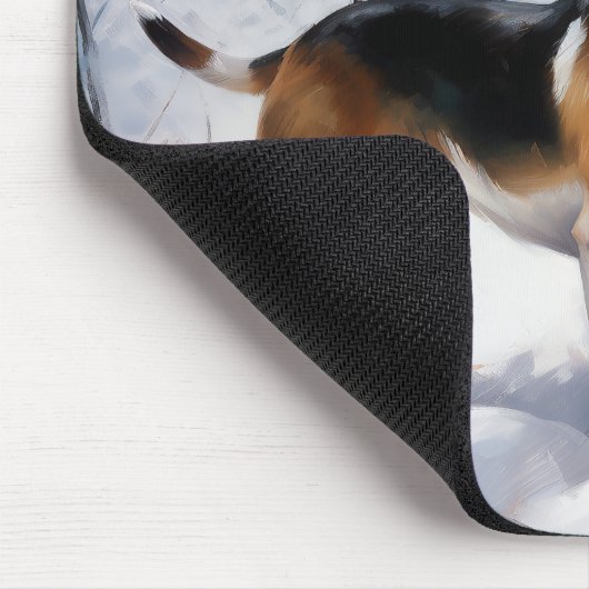 Beagle lässt es Weihnachten schneien Mousepad (Ecke)