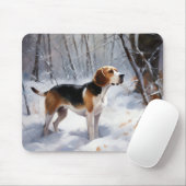 Beagle lässt es Weihnachten schneien Mousepad (Mit Mouse)