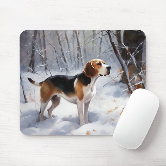 Beagle lässt es Weihnachten schneien Mousepad (Mit Mouse)