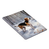 Beagle lässt es Weihnachten schneien Notizblock (Rechte Seite)