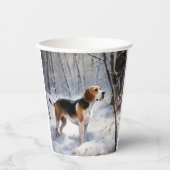 Beagle lässt es Weihnachten schneien Pappbecher (Vorderseite)