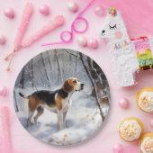Beagle lässt es Weihnachten schneien Pappteller (Party)