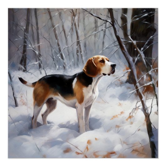 Beagle lässt es Weihnachten schneien Poster (Vorderseite)