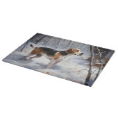 Beagle lässt es Weihnachten schneien Schneidebrett (Ecke)