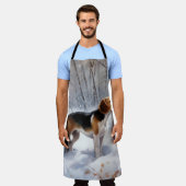 Beagle lässt es Weihnachten schneien Schürze (Getragen)