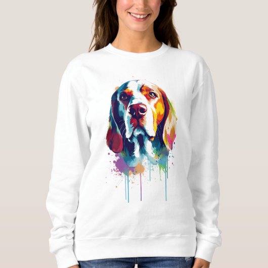 Beagle Lebhaft und farbenfroh Sweatshirt (Vorderseite)