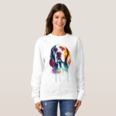 Beagle Lebhaft und farbenfroh Sweatshirt (Vorne ganz)