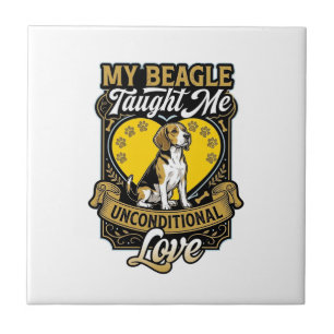 Beagle lehrte mich bedingungslose Liebe Hundeherz Fliese