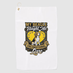 Beagle lehrte mich bedingungslose Liebe Hundeherz Golfhandtuch