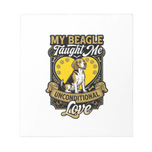 Beagle lehrte mich bedingungslose Liebe Hundeherz Notizblock