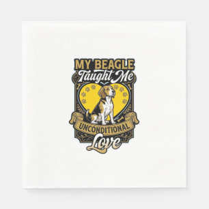 Beagle lehrte mich bedingungslose Liebe Hundeherz Serviette