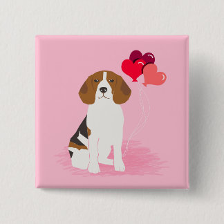 Beagle-Liebe-Ballon-Knopf - hinterer Knopf des Button