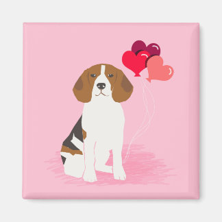 Beagle Liebe Balloons Magnet